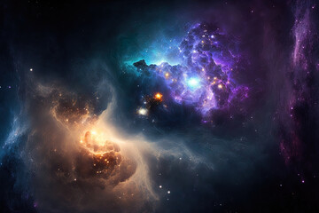 The universe's expansion has created a nebula of gas stars, planets, and galaxies. Generative AI