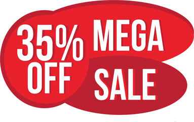 Mega Sale banner design template, Post for descount Instagram, Facebook and others. Ideal for bussinesses. 35% OFF.
