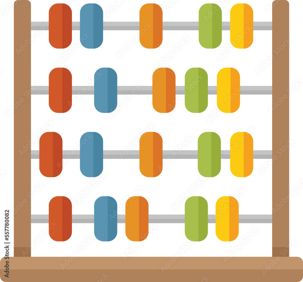 Aufkleber arithmetic abacus icon flat vector. math calculator. counting toy isolated