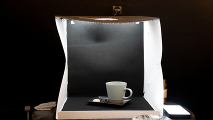 product photo: filter coffee photo shoot in the product tent