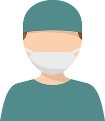 Tonsillitis doctor icon flat vector. Mouth anatomy. Bacterial disease isolated