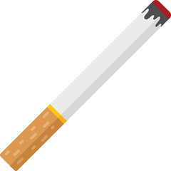 Smoking cigarette icon flat vector. Smoke tobacco. Nicotine cigar isolated