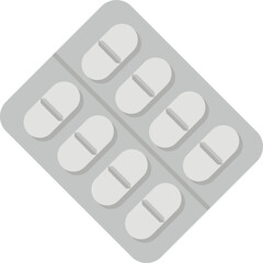 Tonsillitis pill blister icon flat vector. Tonsil mouth. Bacterial inflammation isolated