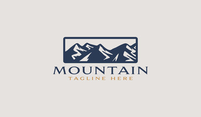 Rocky Mountain. Mountain Hilltop Nature Landscape. Universal creative premium symbol. Vector sign icon logo template. Vector illustration