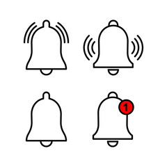 Bell Icon vector for web and mobile app. Notification sign and symbol for web site design