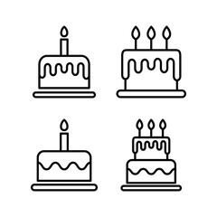 Cake icon vector for web and mobile app. Cake sign and symbol. Birthday cake icon