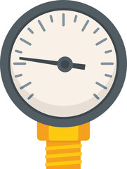 Industrial manometer icon flat vector. Gas pressure. Meter gauge isolated