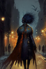 Fototapeta premium halloween witch in the night