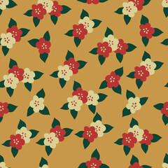 Seamless decorative elegant pattern with cute flowers. Print for textile, wallpaper, covers, surface. For fashion fabric. Retro stylization.