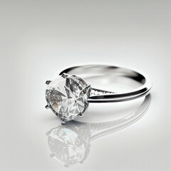 Romantic diamond engagement ring, wedding, anniversary, Valentine's day, generative ai, digital art