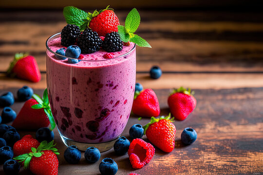 berry smoothie for summertime. Generative AI