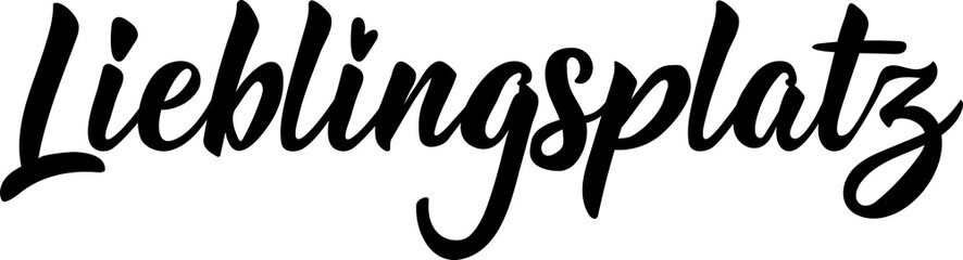 German text: Favorite place. Lettering. Element for flyers banner and posters Modern calligraphy