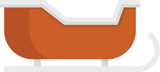 Sleigh gift bag icon flat vector. Santa sledge. Christmas snow isolated