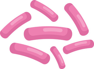 Bacteria yoghurt icon flat vector. Gut bacterium. Good microbe isolated