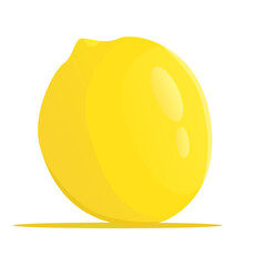 Single yellow lemon fruit vector illustration