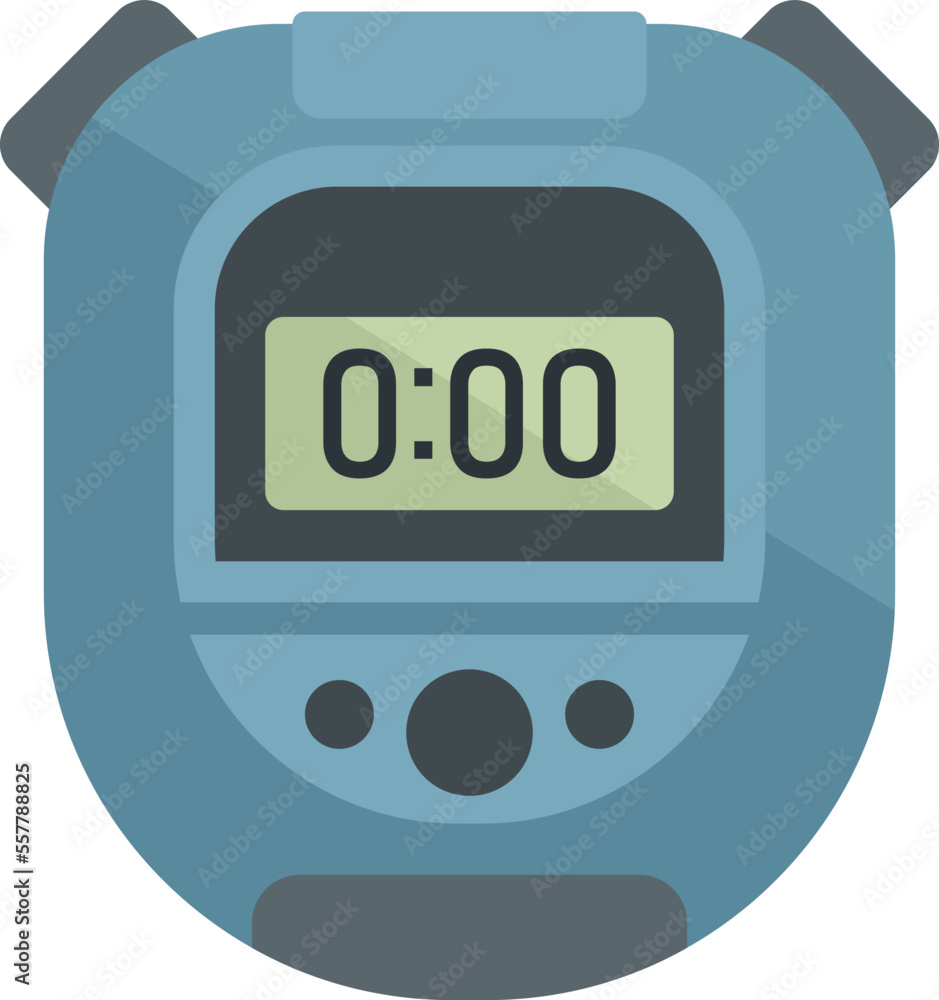 Poster digital stopwatch icon flat vector. stop timer. watch clock isolated