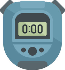Digital stopwatch icon flat vector. Stop timer. Watch clock isolated