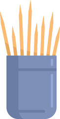 Food toothpick icon flat vector. Tooth pick. Wood stick isolated