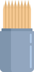 Eco toothpick icon flat vector. Tooth pick. Wood stick isolated