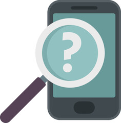 Smartphone search icon flat vector. Document request. Online form isolated