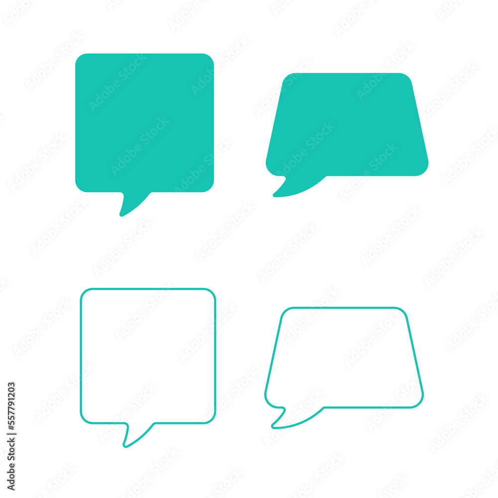 Wall mural speech bubbles vector icon set. line and glyph sign collection for mobile concept and web design. sy