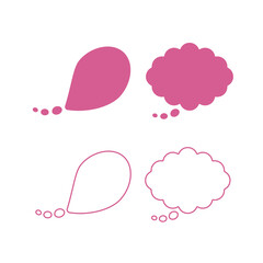 Speech bubbles vector icon set. Line and glyph sign collection for mobile concept and web design. Symbol, logo illustration. Vector graphics