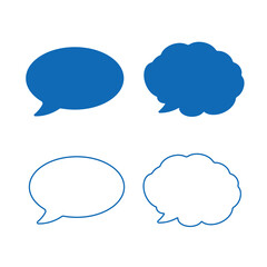 Speech bubbles vector icon set. Line and glyph sign collection for mobile concept and web design. Symbol, logo illustration. Vector graphics