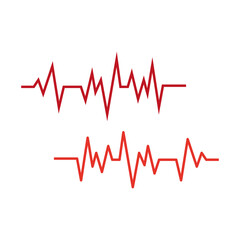 Red medical line. Vector illustration.