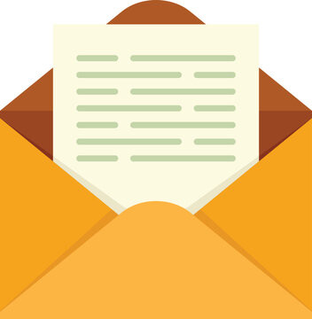 Postal envelope icon flat vector. Email letter. Paper post isolated