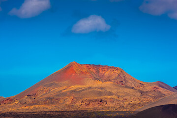 Landscape of El Cuervo Volcano in Lanzarote,  Canary Islands, Spain
