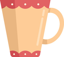 Warm mug icon flat vector. Hot ceramic. Mocha porcelain isolated