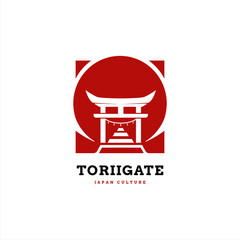 Torii gate icon for japanese culture logo design