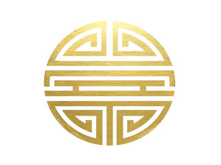 gold painting chinese shou longevity symbol png.- 557794435