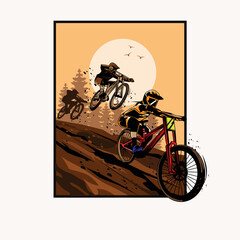 downhill on the track illustration