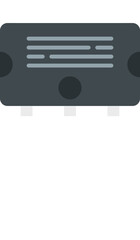 Voltage charge icon flat vector. Electric regulator. Power transformer isolated