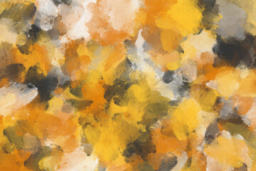 Colorful oil paint brush background. orange yellow color