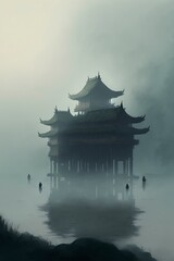 Chinese Castle in the mist