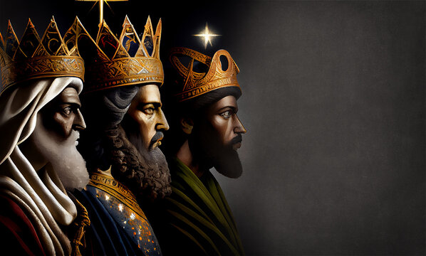 The three wise men portrait, melchior, caspar and balthazar