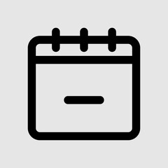 Delete schedule icon in line style, use for website mobile app presentation