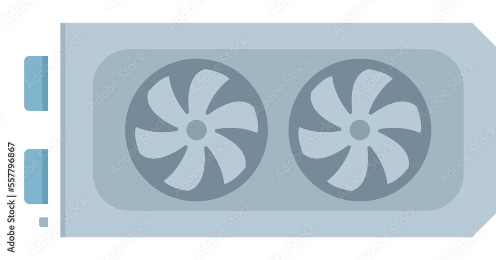 Poster video card memory icon flat vector. computer graphic. pc gpu isolated