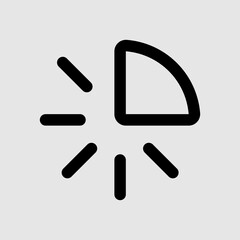 Quarter hour icon in line style, use for website mobile app presentation