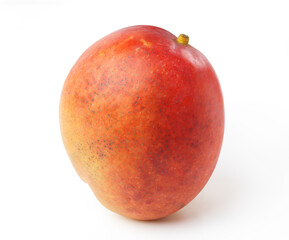 Ripe red Kent mango fruit closeup - obrazy, fototapety, plakaty
