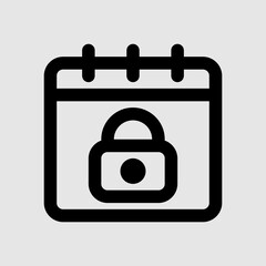 Lockdown calendar icon in line style, use for website mobile app presentation