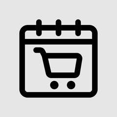 Shopping schedule icon in line style, use for website mobile app presentation