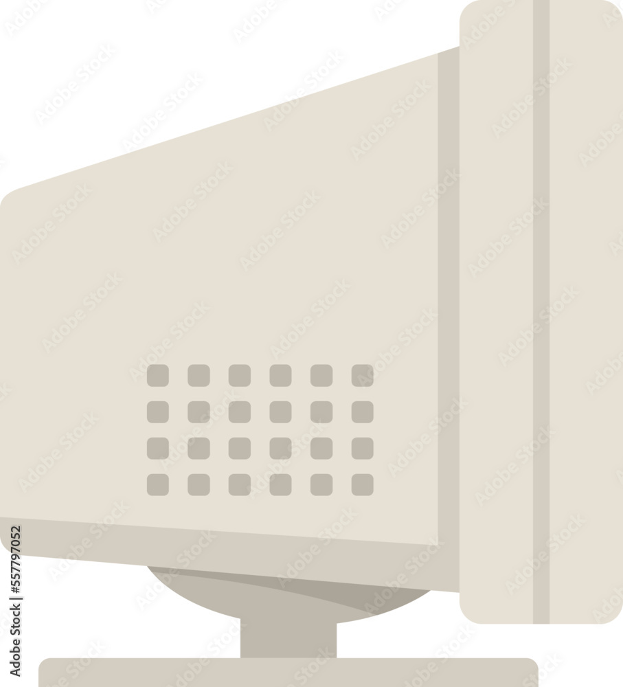 Poster old monitor icon flat vector. computer display. frame technology isolated