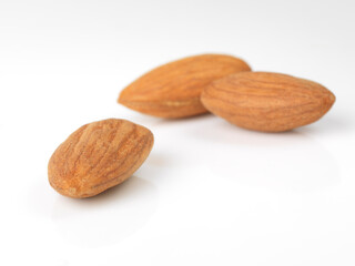 Almond seeds nuts isolated on white