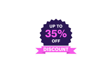 35 Percent discount offer, clearance, promotion banner layout with sticker style. 
