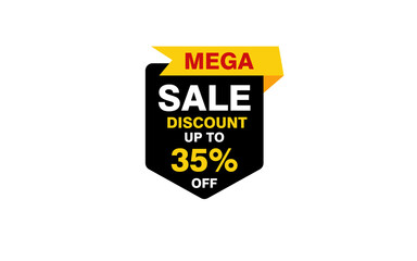 35 Percent discount offer, clearance, promotion banner layout with sticker style. 
