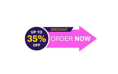 35 Percent discount offer, clearance, promotion banner layout with sticker style. 
