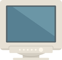 Pc display icon flat vector. Screen monitor. Computer blank isolated